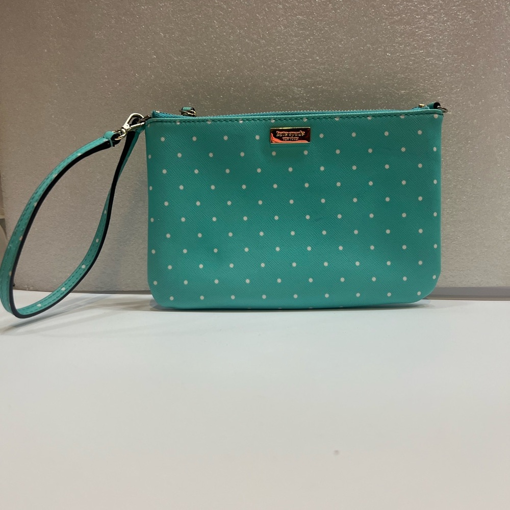 Kate Spade Aqua Polka Dot Wristlet